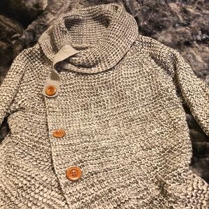 Button down cowl neck sweater